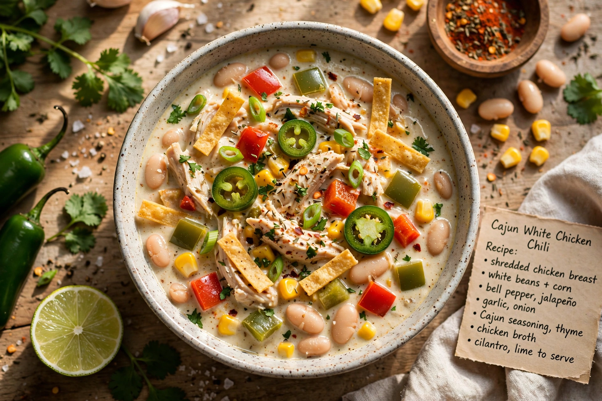 Cajun White Chicken Chili