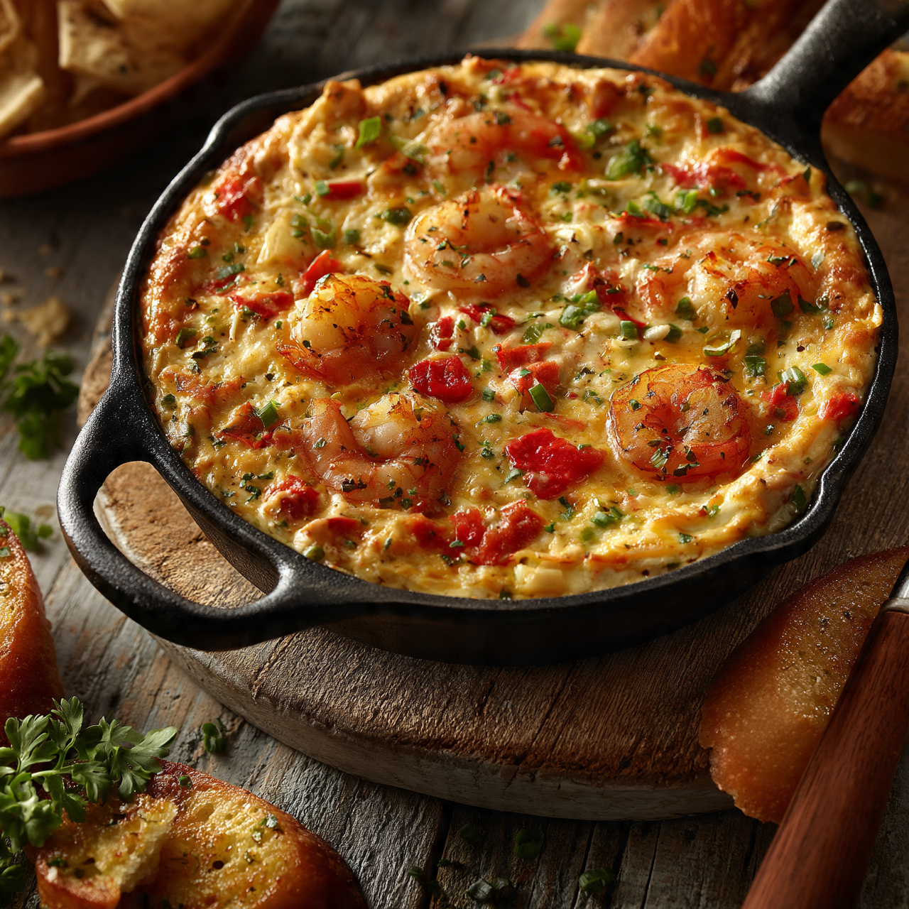 Cheesy Shrimp and Crab Bake Dip