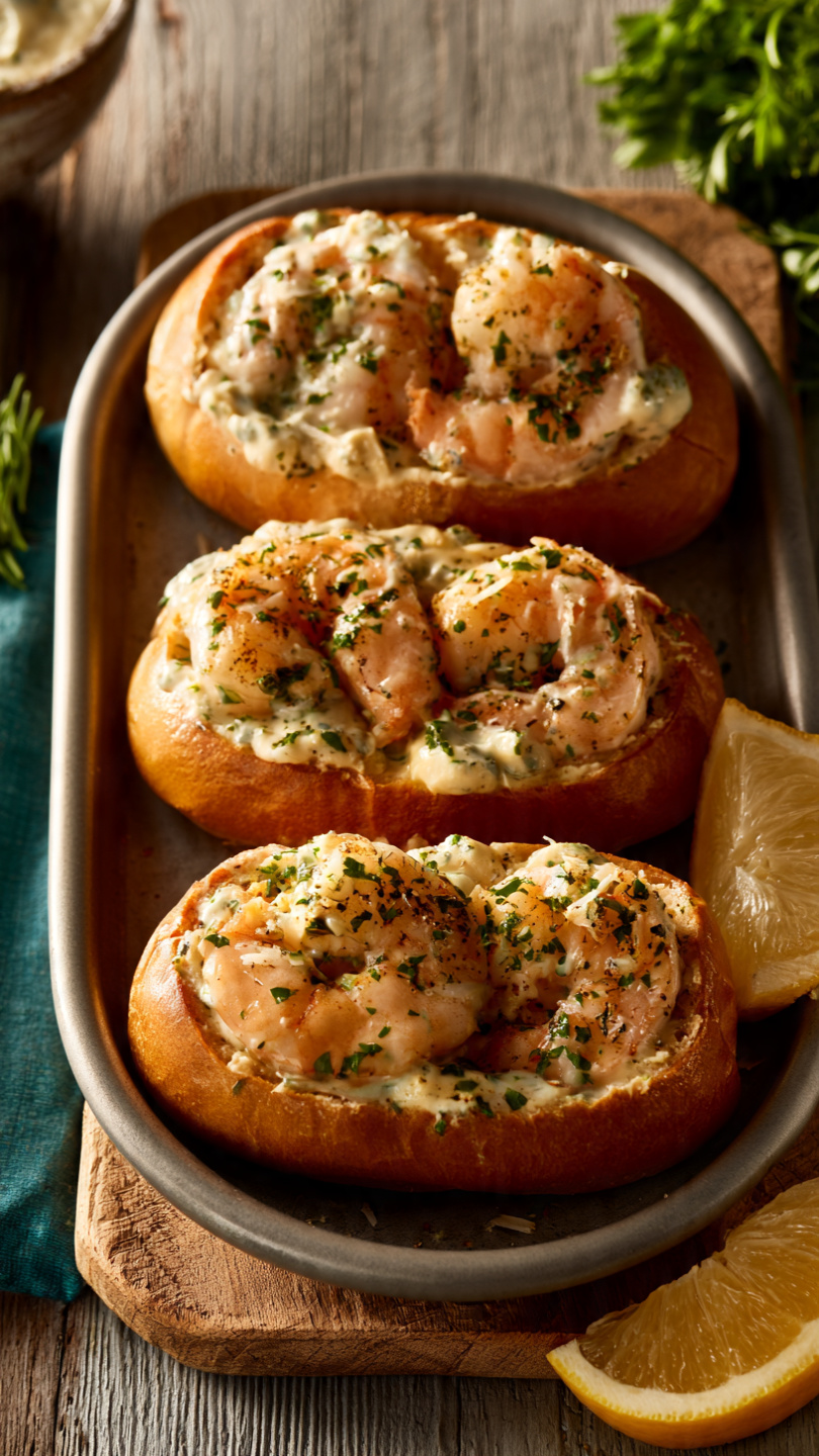 Creamy Garlic Parmesan Shrimp Roll-Ups