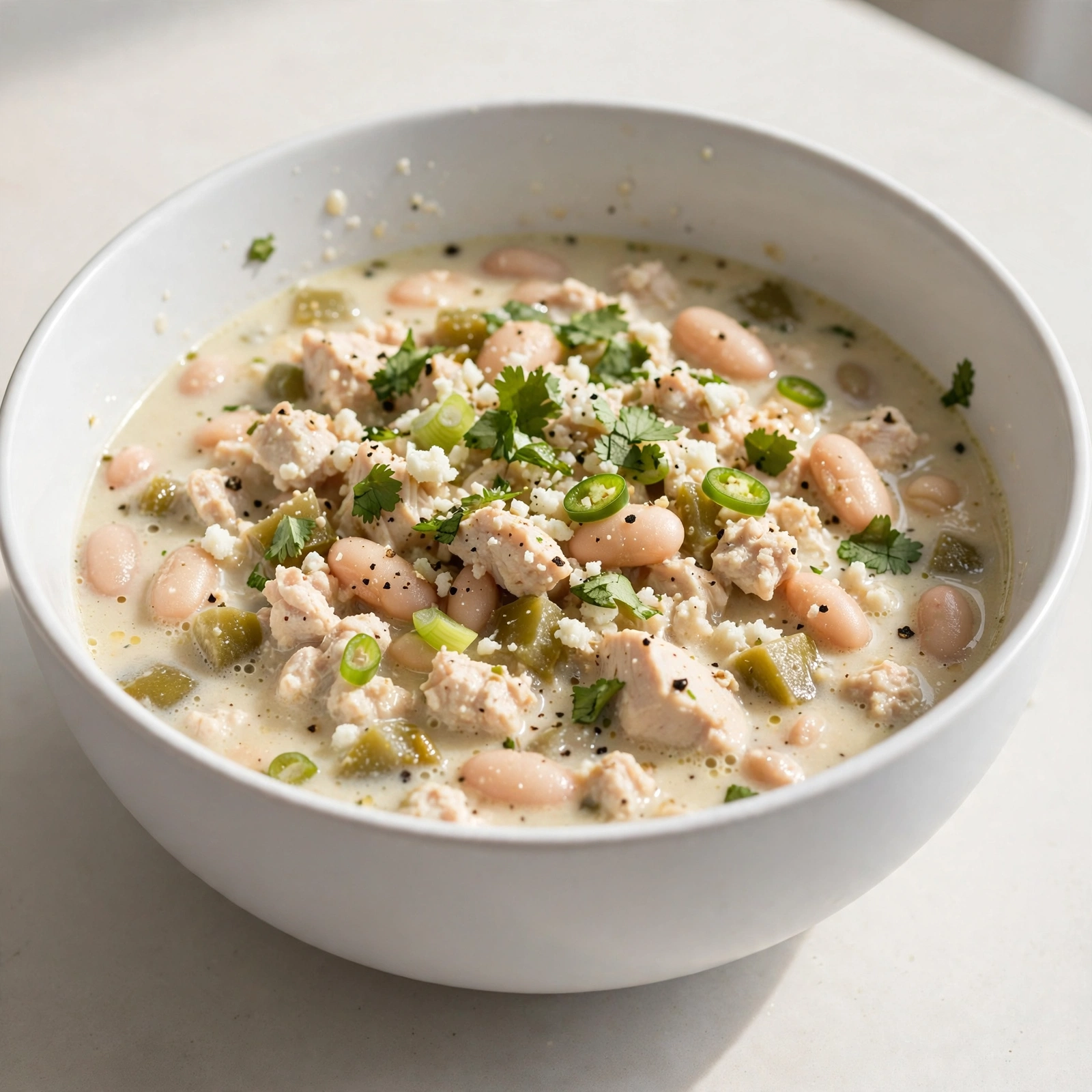White Chicken Chili with Ground Chicken and White Beans